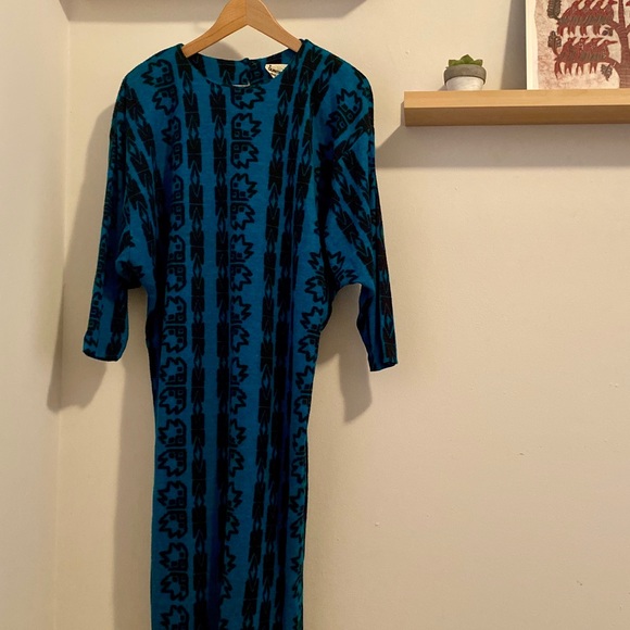 Vintage black and green dress - Picture 2 of 2